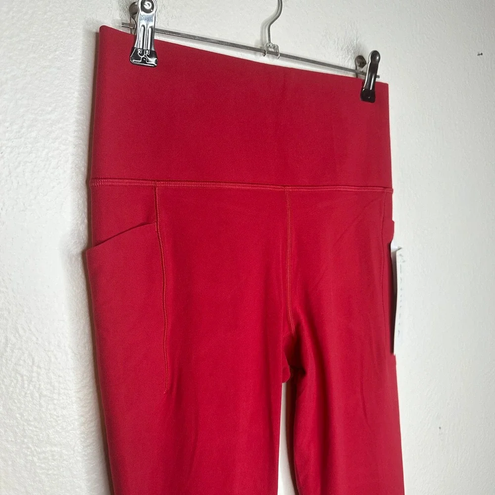Athleta Salutation Stash Tight Red High Rise Yoga Leggings Powervita Small NWT - Picture 8 of 10